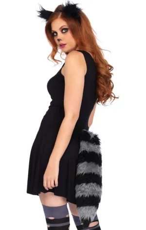 Raccoon Headband and Tail Costume Set
