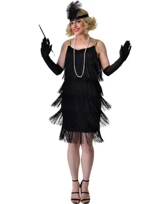 Racy Black Tassel 1920s Flapper Womens Costume