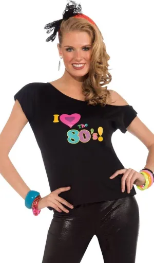 Rad I Love The 80s Womens Costume Shirt