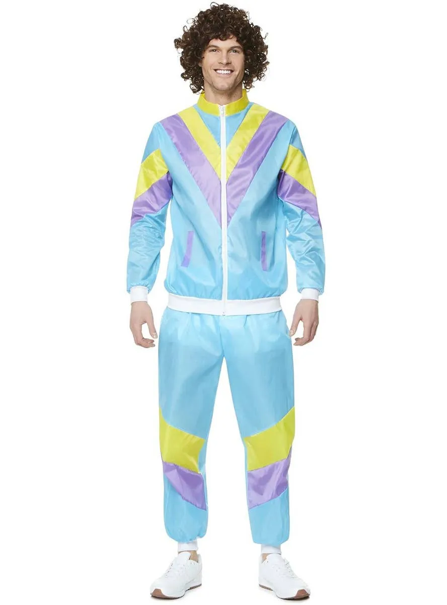 Rad Light Blue 1980s Shell Suit Mens Costume