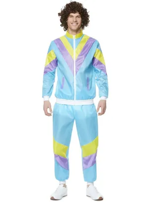 Rad Light Blue 1980s Shell Suit Mens Costume
