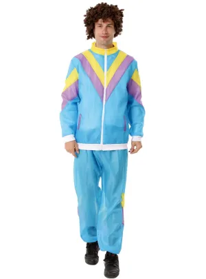 Radical Blue 1980s Mens Shell Suit Costume