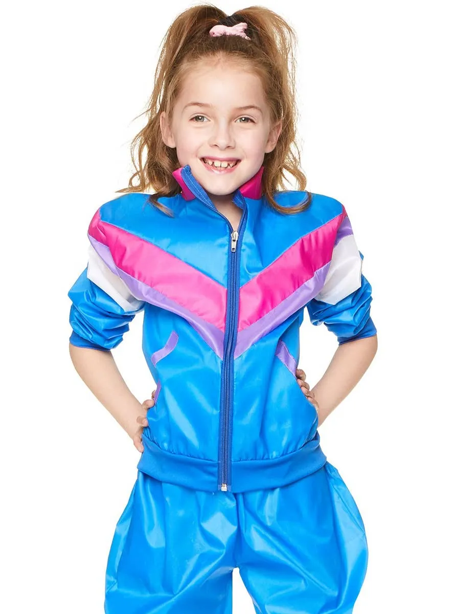 Radical Blue 1980s Shell Suit Girls Costume