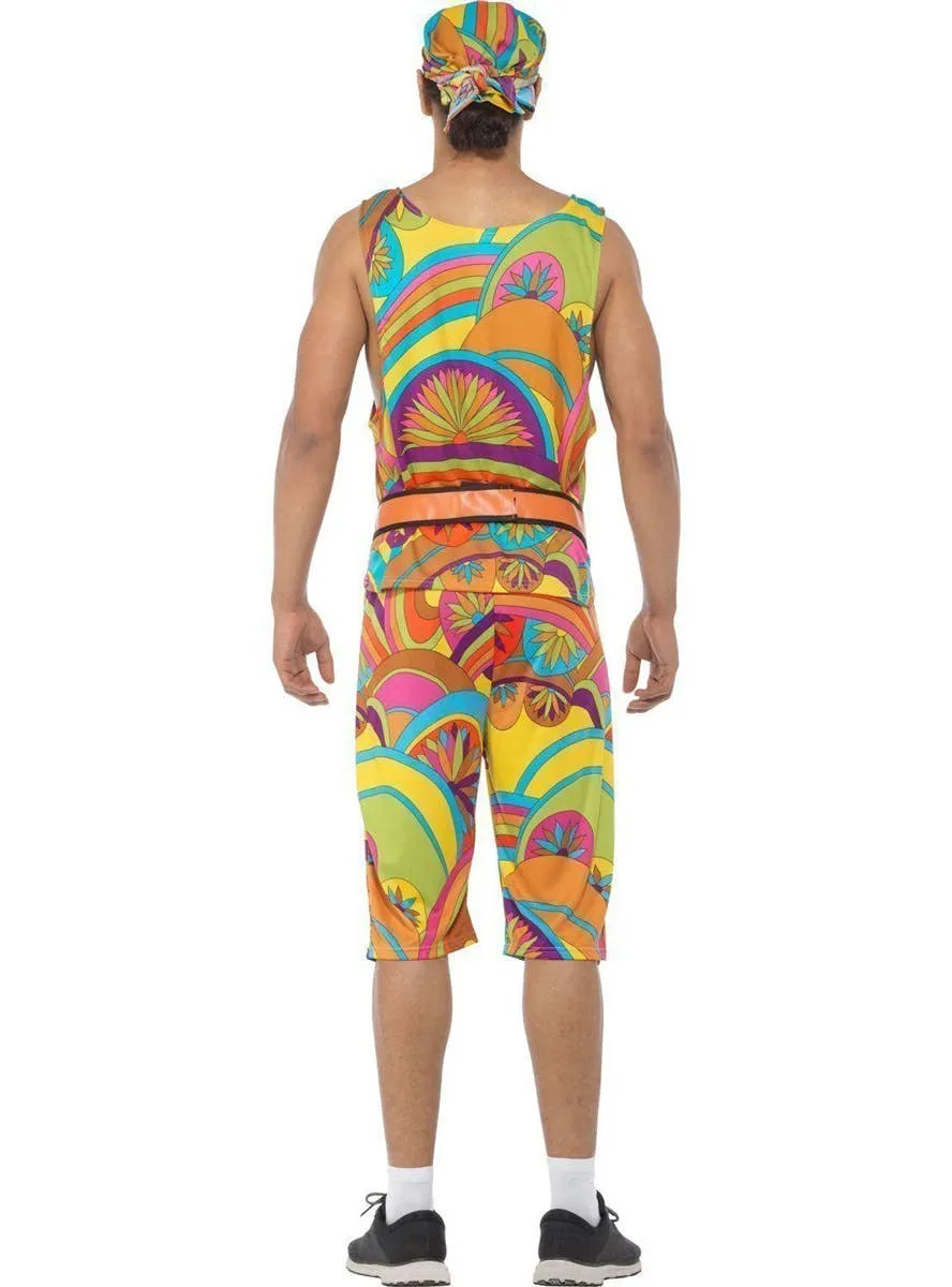 Rainbow 1980s Work Out Mens Funny Costume
