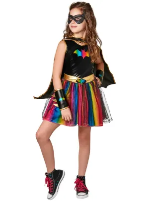 Rainbow Batgirl Girls Superhero Dress Up Costume