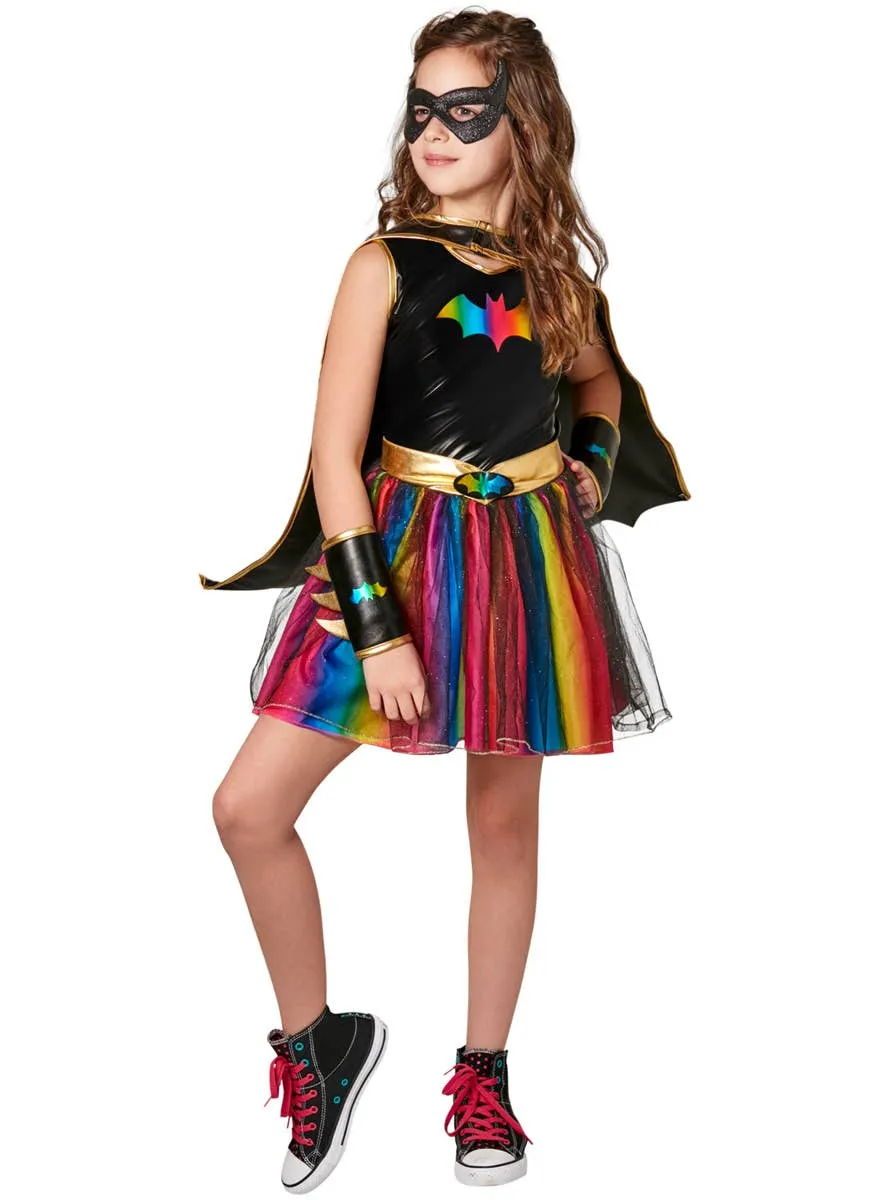 Rainbow Batgirl Girls Superhero Dress Up Costume