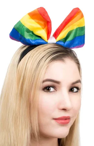 Rainbow Bow Headband Costume Accessory