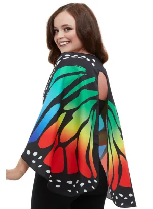 Rainbow Butterfly Print Fabric Costume Wings