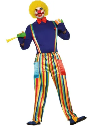 Rainbow Carnival Clown Mens Dress Up Costume