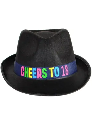 Rainbow Cheers to 18 Black Fedora Hat