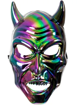 Rainbow Chrome Devil Halloween Costume Mask