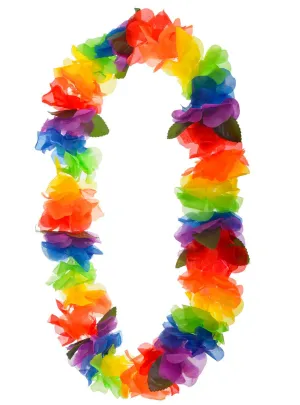 Rainbow Colour Hawaiian Lei Costume Accessory