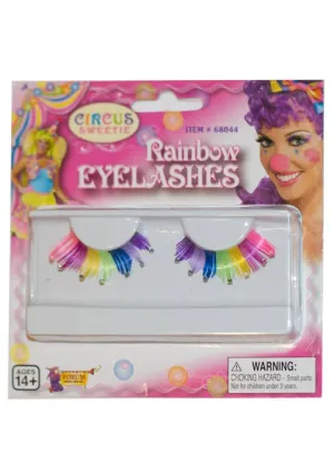 Rainbow Costume Eyelashes with Rhinestones