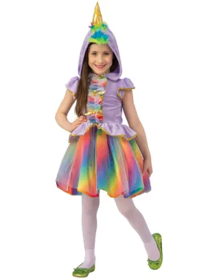 Rainbow Fantasy Unicorn Girls Dress Up Costume