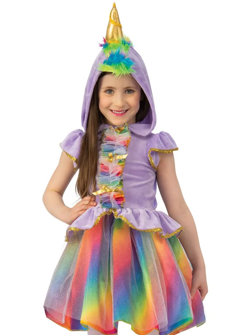 Rainbow Fantasy Unicorn Girls Dress Up Costume