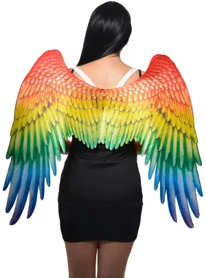 Rainbow Feather Printed Large Costume Wings