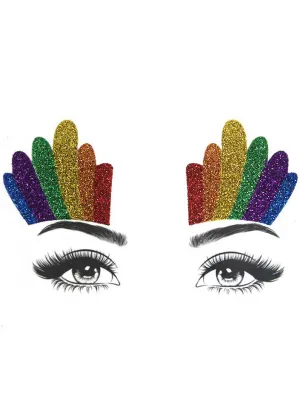 Rainbow Glitter Splash Stick On Face Stickers