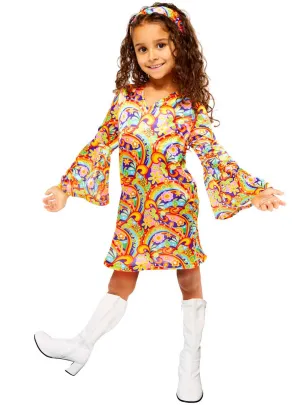 Rainbow Hippie Girls 70s Costume