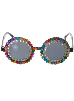 Rainbow Jewelled Festival Costume Glasses