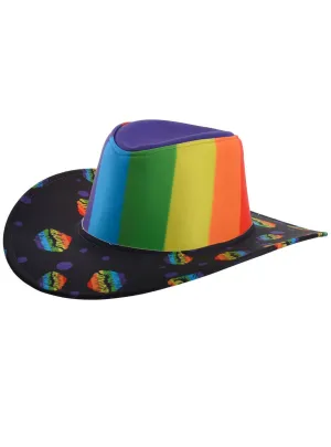 Rainbow Kisses Mardi Gras Pride Cowboy Hat