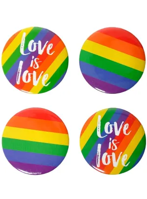 Rainbow Love is Love Mardi Gras Pin Badges