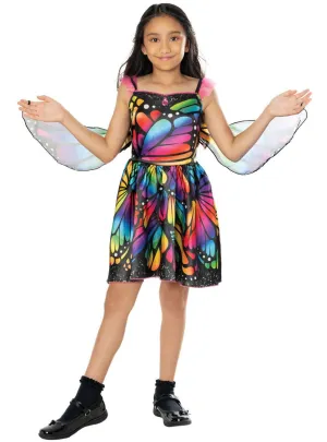 Rainbow Monarch Butterfly Girls Dress Up Costume