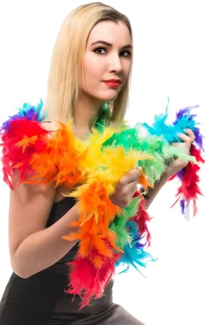 Rainbow Multi Coloured Vibrant Feather Boa