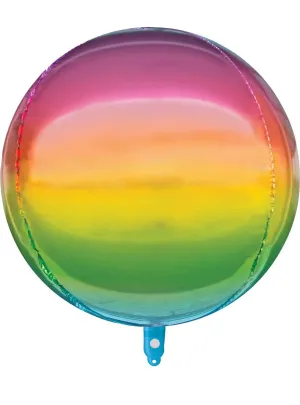 Rainbow Ombre 50cm Foil Orb Balloon