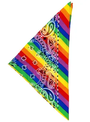 Rainbow Paisley Print Costume Bandanna