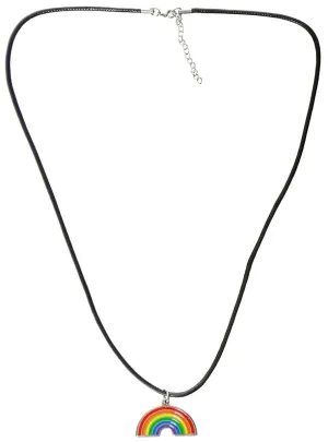 Rainbow Pendant Mardi Gras Costume Necklace