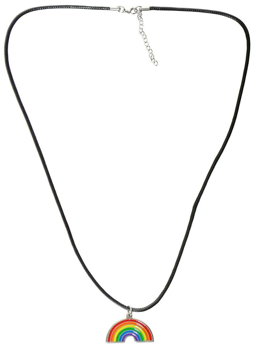 Rainbow Pendant Mardi Gras Costume Necklace