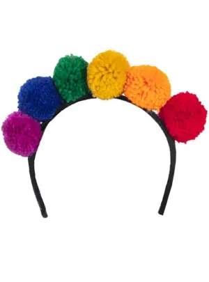 Rainbow Pom Pom Headband