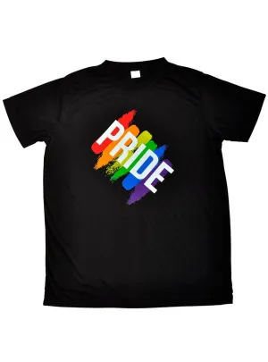 Rainbow Pride Black Unisex Adults Crew Neck Shirt