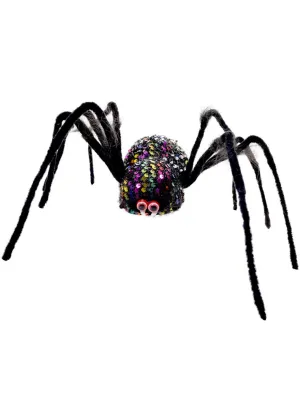 Rainbow Sequinned Cute Fake Spider Halloween Decoration