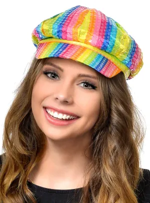 Rainbow Sequinned Disco Costume Cap