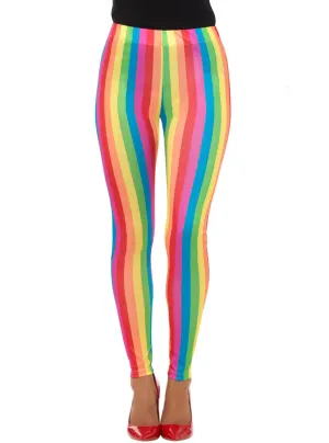 Rainbow Stripe Full Length Costume Leggings