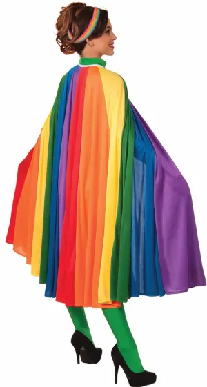 Rainbow Striped Adults Costume Cape