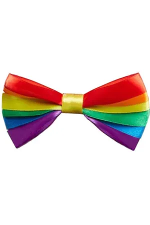 Rainbow Striped Bow Tie Costume Accessory