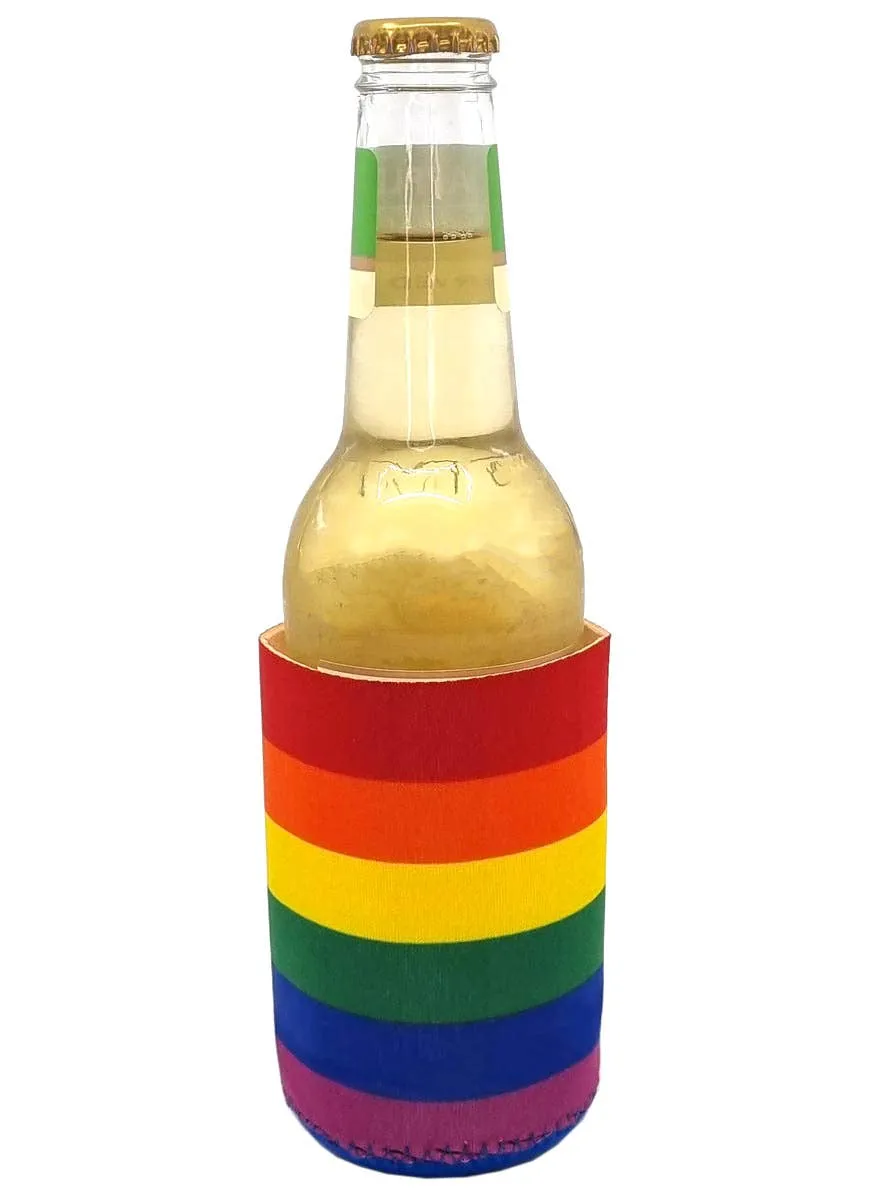 Rainbow Striped Mardi Gras Stubby Holder