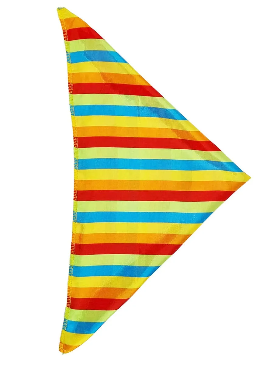 Rainbow Striped Satin Bandanna Costume Accessory