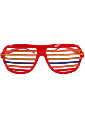 Rainbow Striped Shutter Shade Costume Glasses