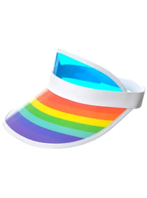 Rainbow Striped Sun Visor Costume Hat