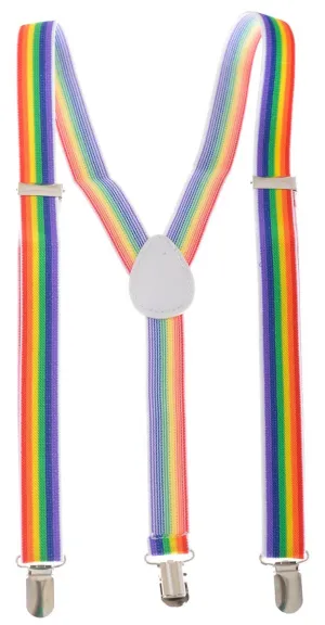 Rainbow Striped Suspenders Costume Accessory