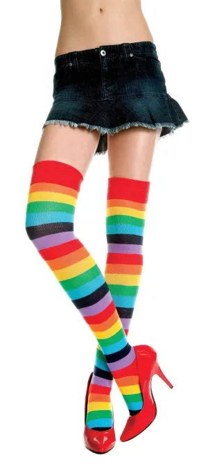 Rainbow Thigh High Stockings