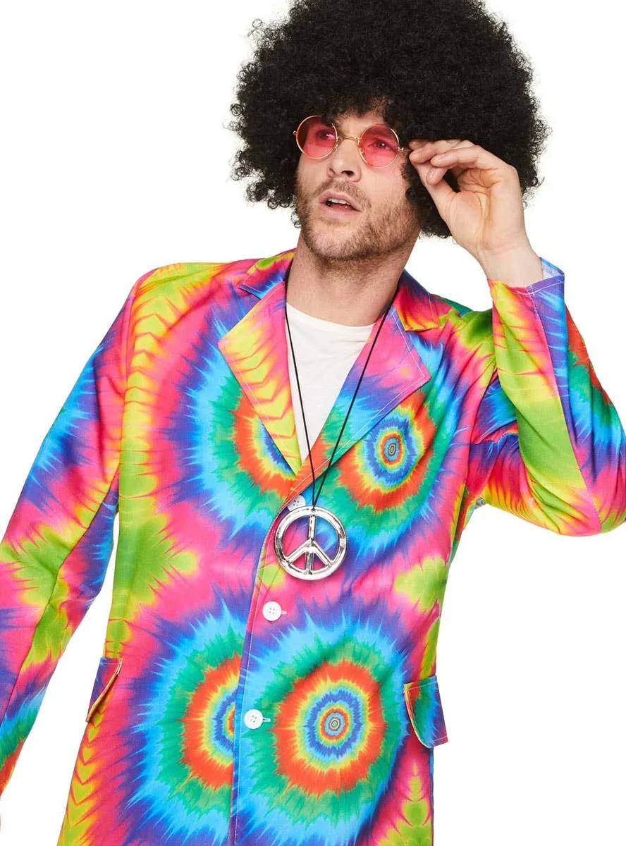 Rainbow Tie Dye Mens 70s Costume Suit