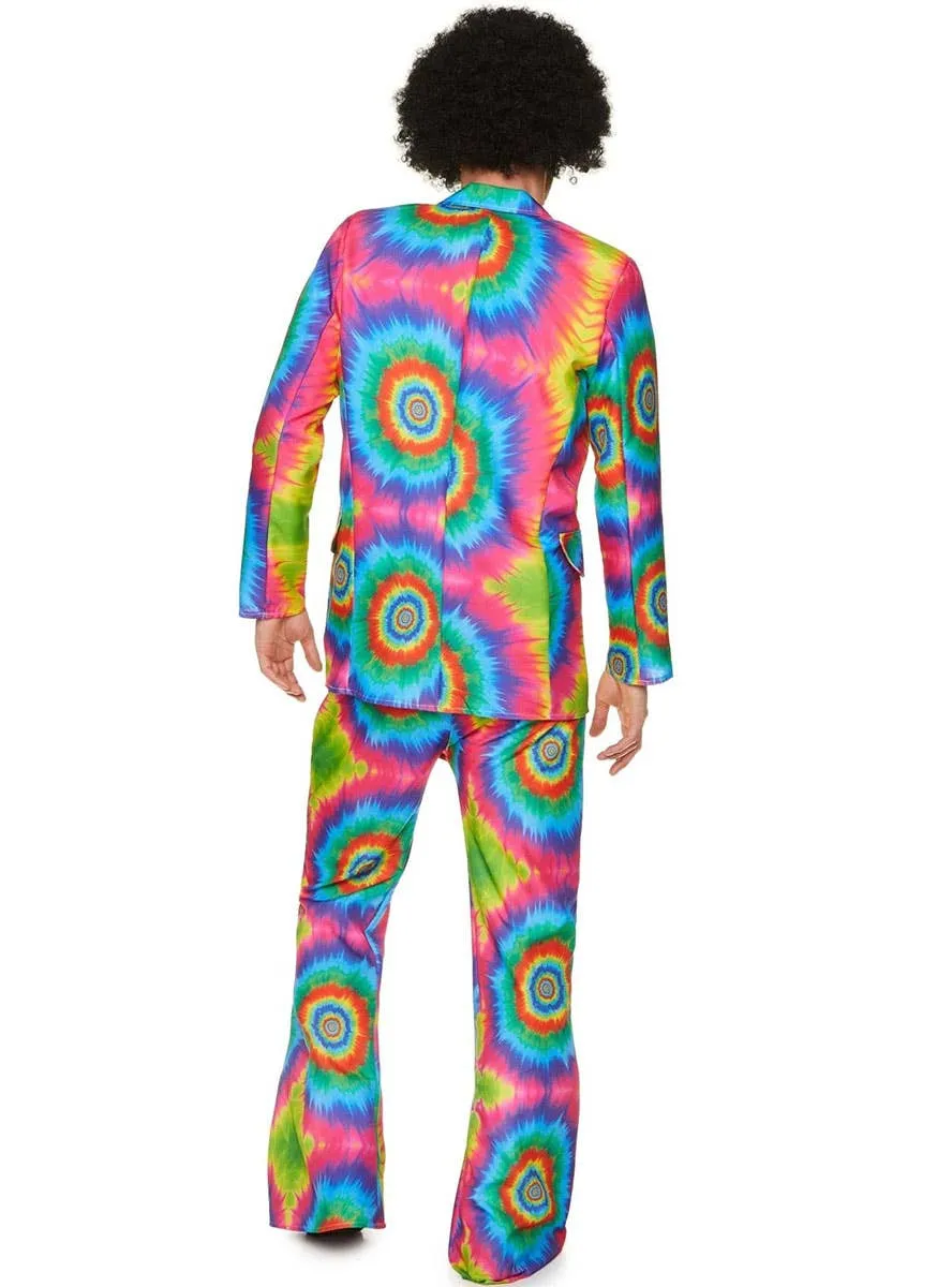 Rainbow Tie Dye Mens 70s Costume Suit