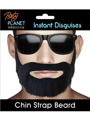 Rapper Mens Black Chin Strap Costume Beard