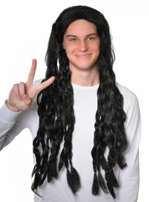 Rasta Long Black Braided Adults Costume Wig