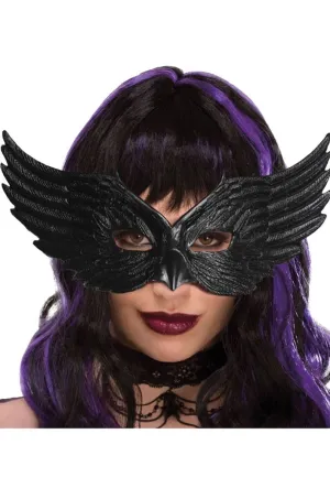 Raven Womens Black Winged Costume Mask