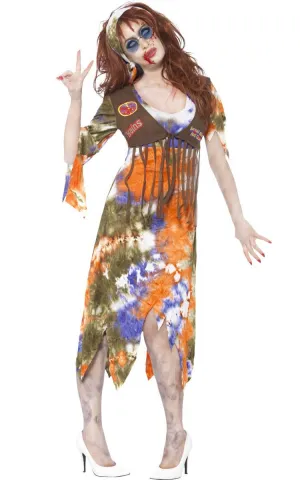 Ravenous Womens Hippie Zombie Halloween Costume